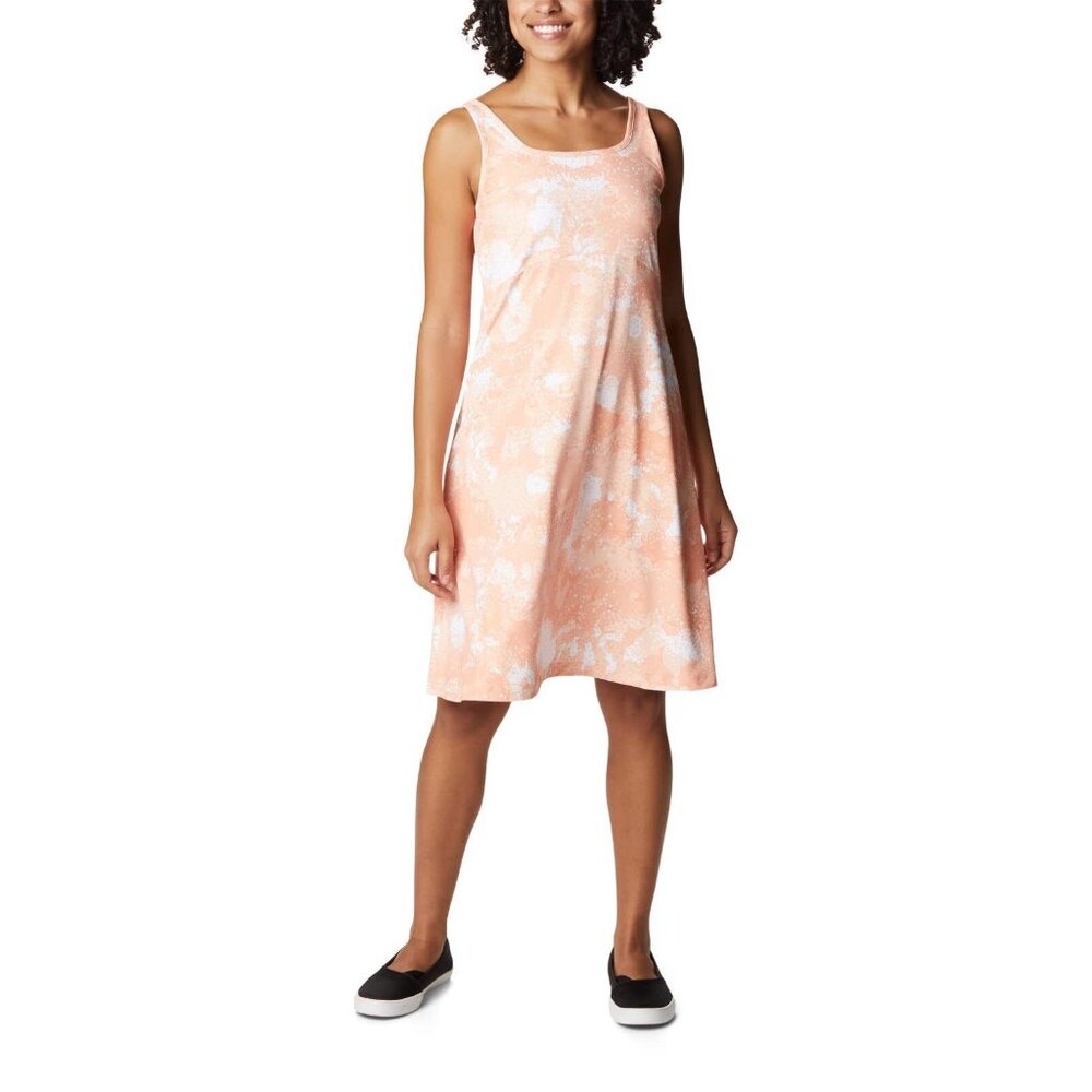 Columbia Women's Freezer III Dress, Bright Nectar/Foamfloral Print, 1X Plus
